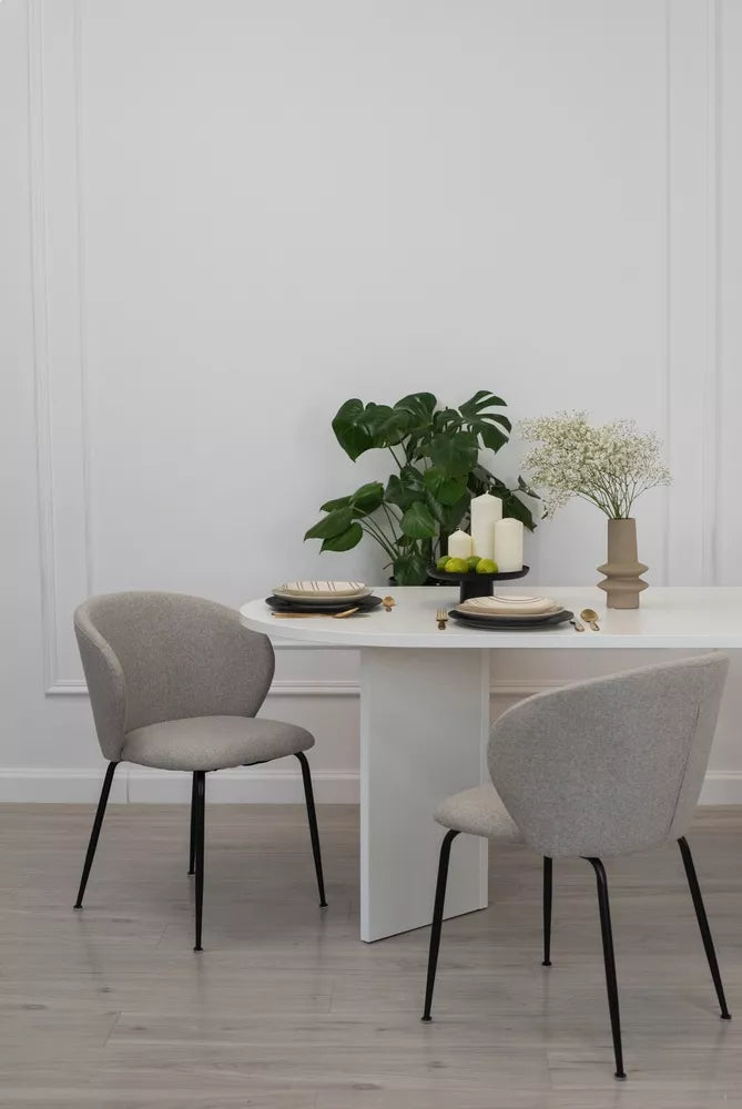 Stalas Ovo 204 cm baltas