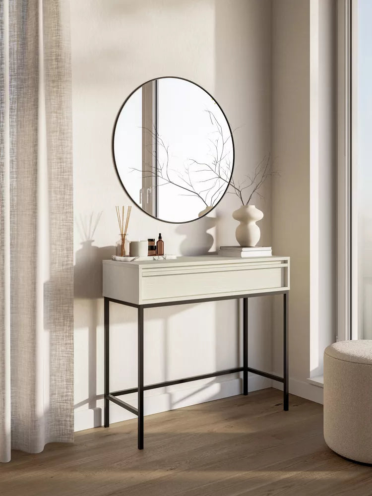 Konsolė Evo su stalčiumi ir rėmu 90 cm Smėlio spalvos