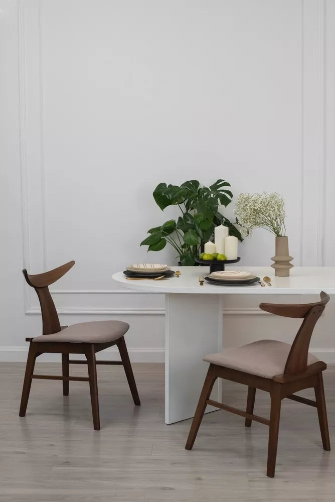 Stalas Ovo 204 cm baltas