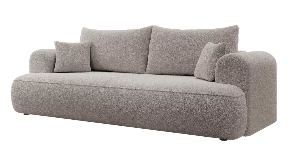 Trivietė sofa-lova Ovo, tamsiai smėlinė