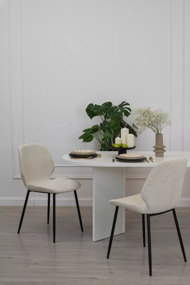 Stalas Ovo 204 cm baltas