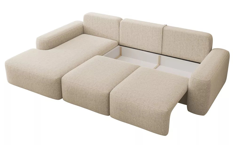 Kairinis kampas su miegojimo funkcija Carnos, smėlinis