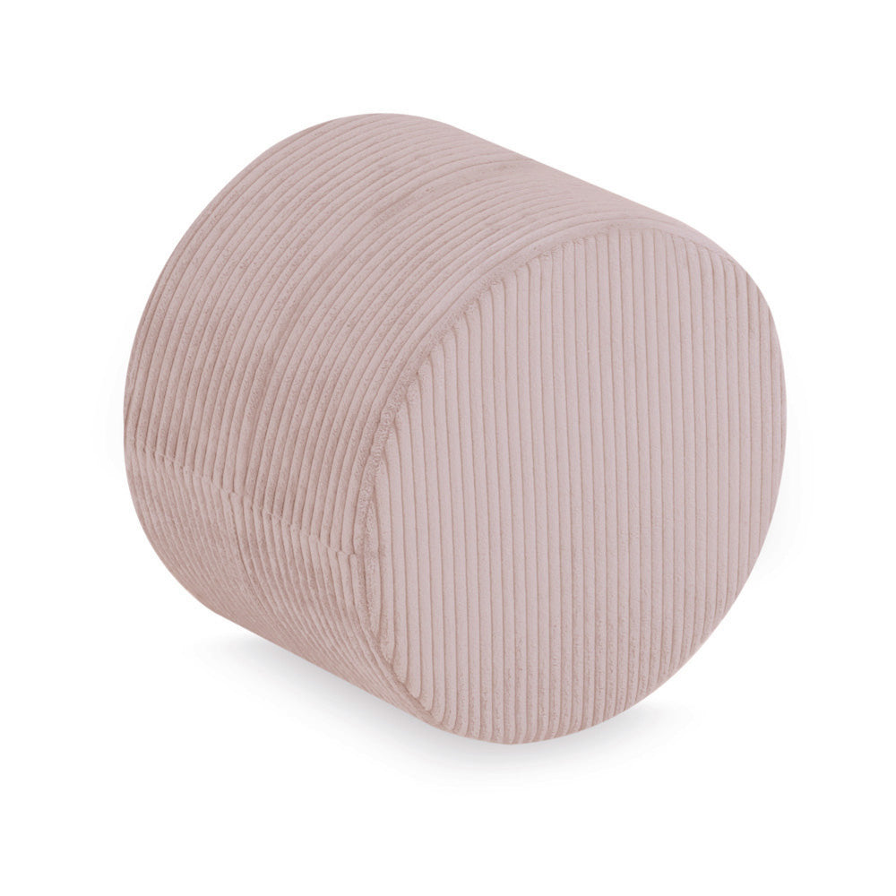 Apvalus pufas Plush Nest 40×30 cm, šviesiai rožinė, premium velvetas
