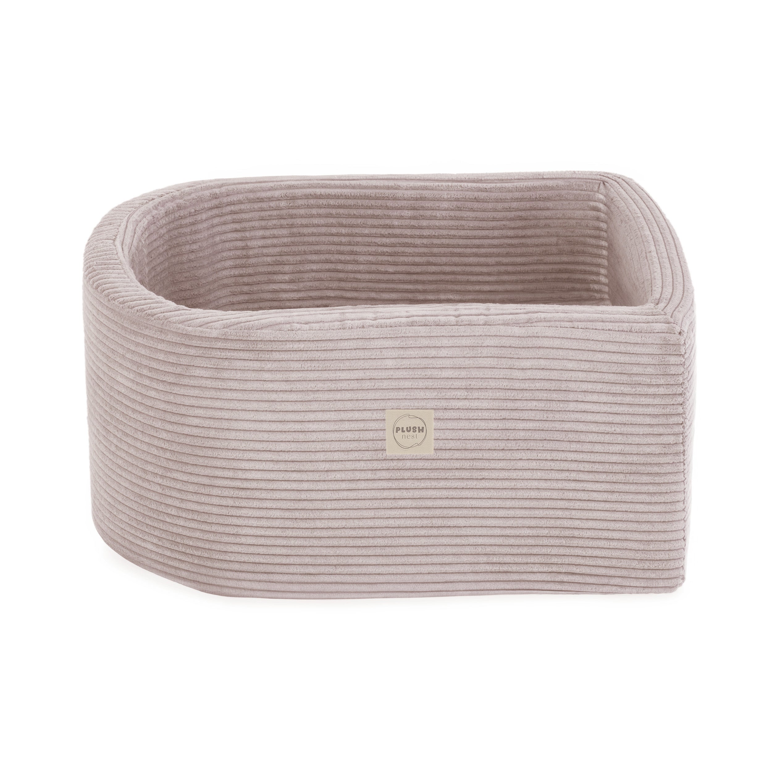 Mini žaidimų aikštelė Plush Nest, šviesiai rožinė, premium velvetas, 100 kamuoliukų