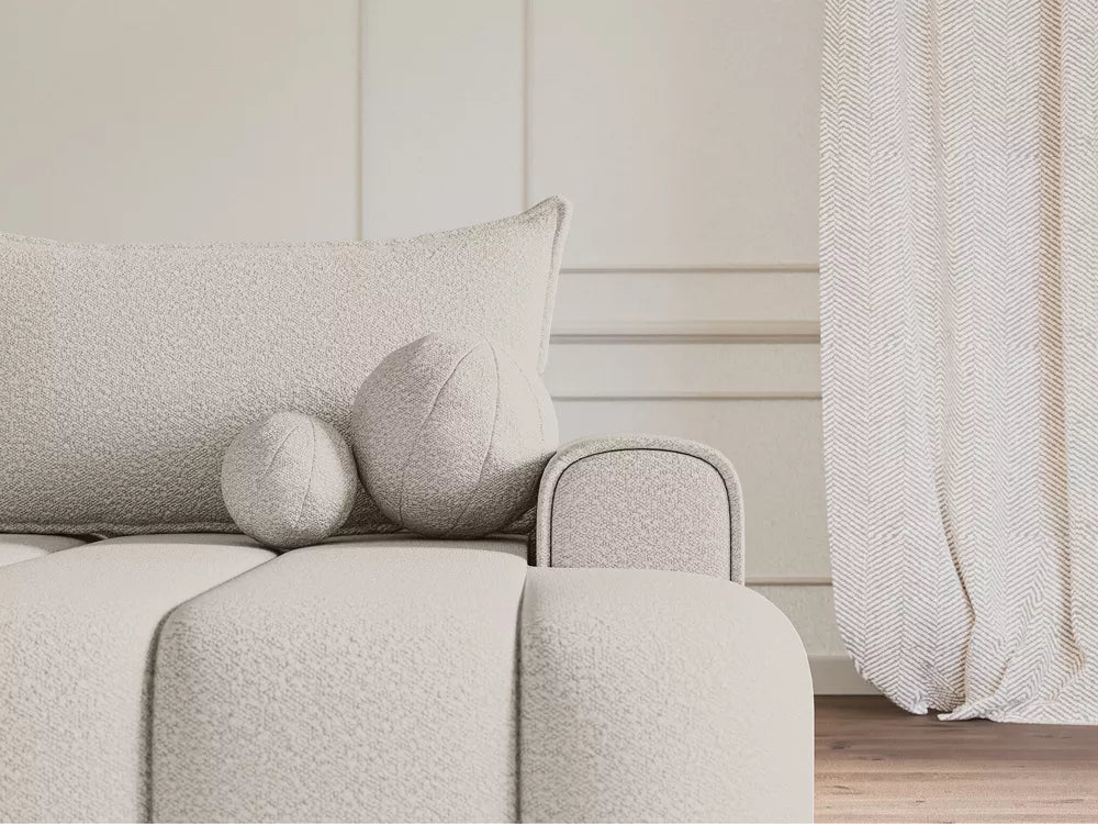 Kampinė miegamoji sofa Dandelino kreminė