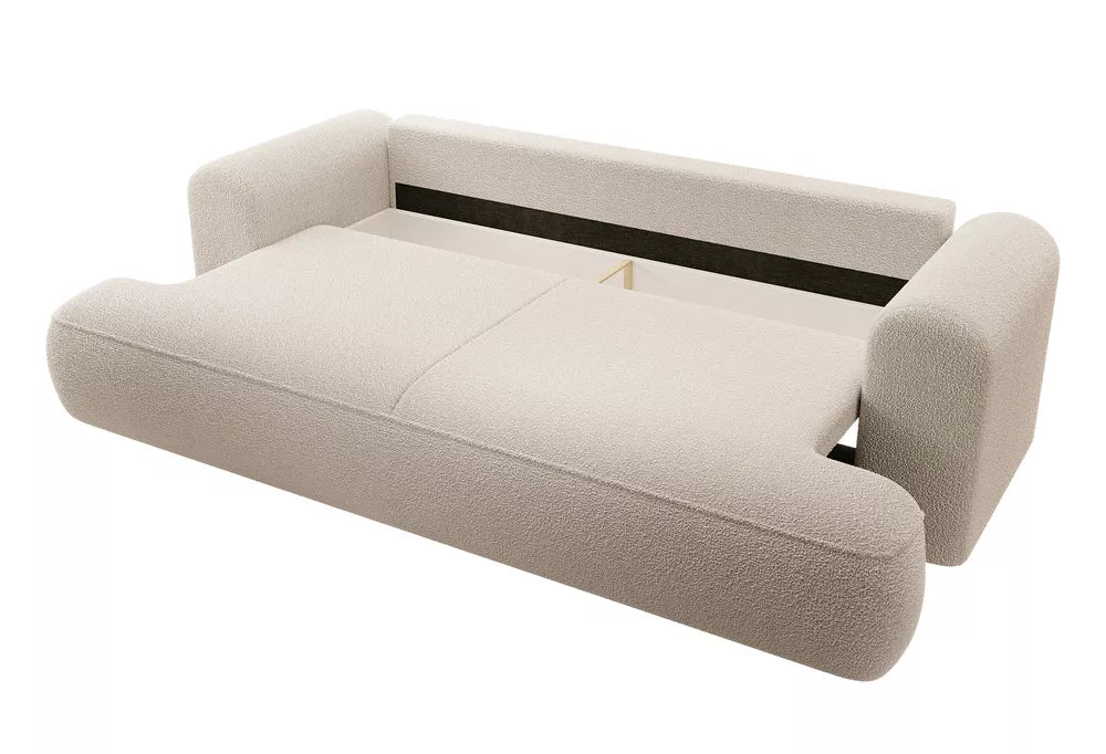 Trivietė sofa-lova Ovo, smėlinė