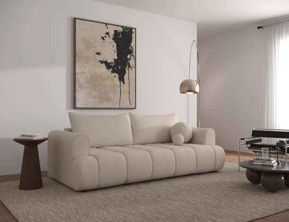 Trivietė sofa Dandelino, šviesiai smėlinė
