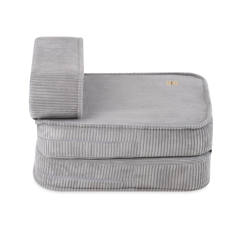 Išskleidžiamas krėslas Plush Nest 150×60×25 cm, pilka, velvetas