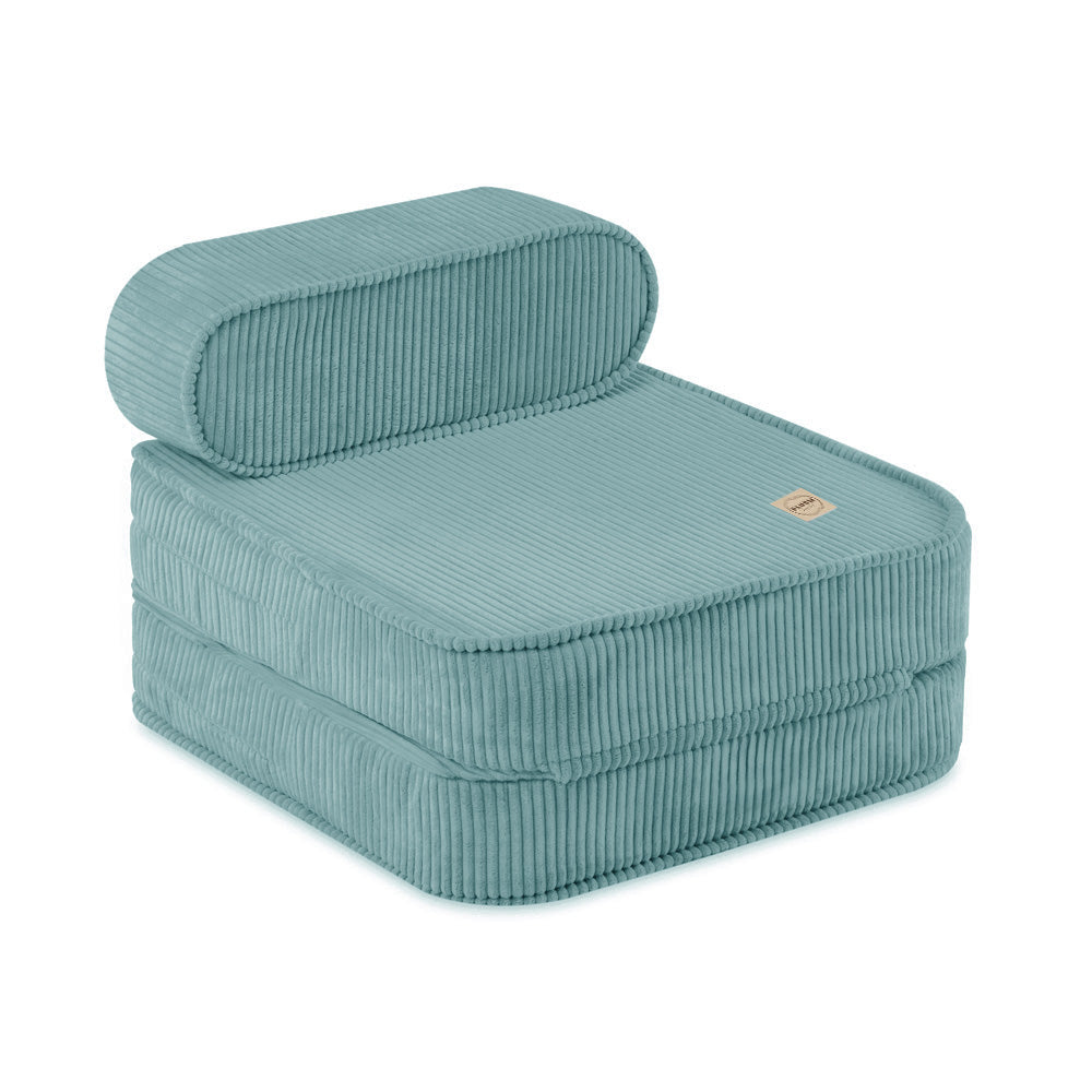 Išskleidžiamas krėslas Plush Nest 150×60×25 cm, mėlyna, velvetas
