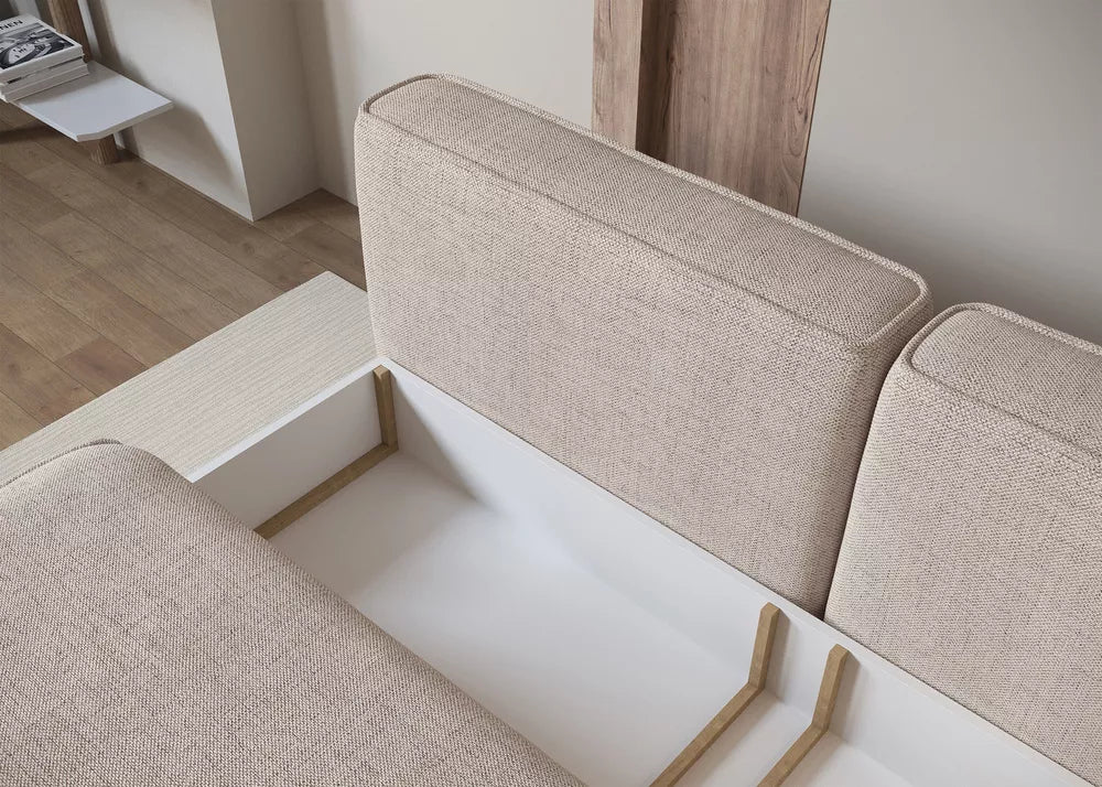 Trijų vietų sofa-lova Leanno, šviesiai smėlinė