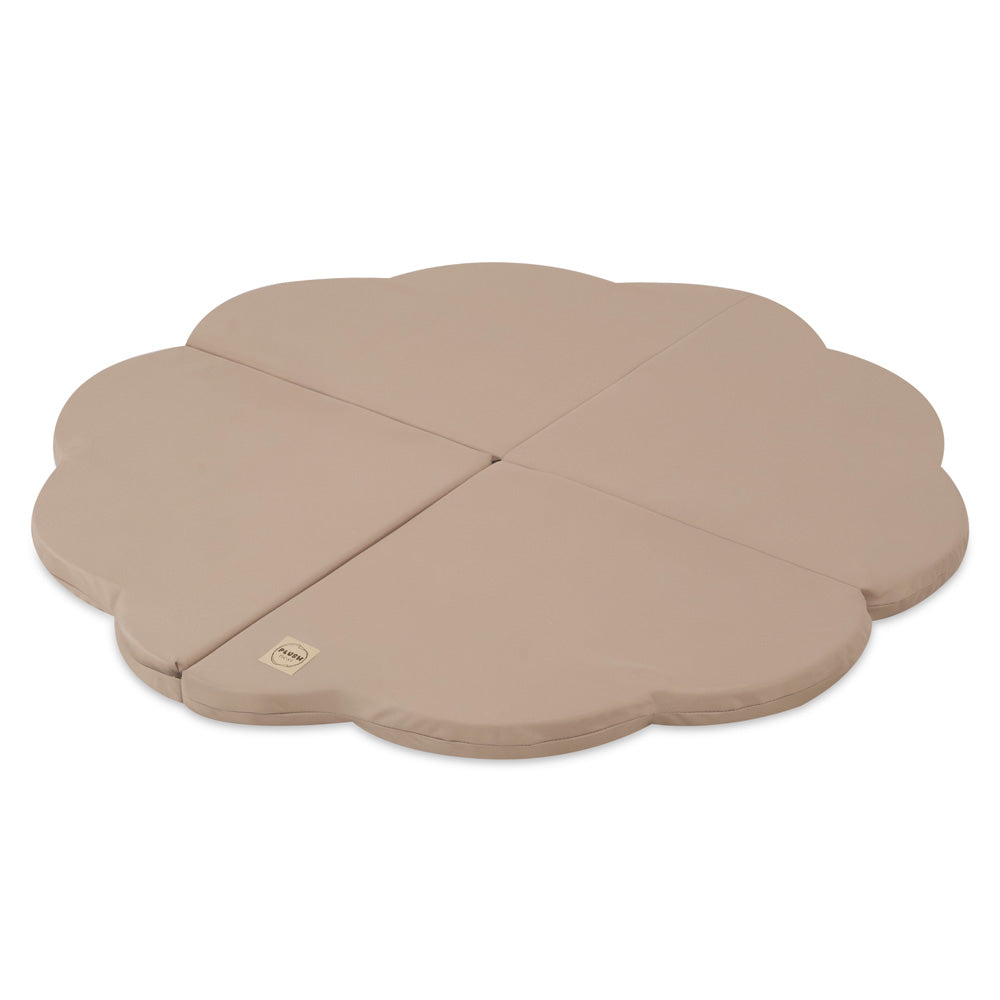 Gėlės formos kilimėlis Plush Nest 115×115×5 cm, smėlio, lauko, atsparus vandeniui