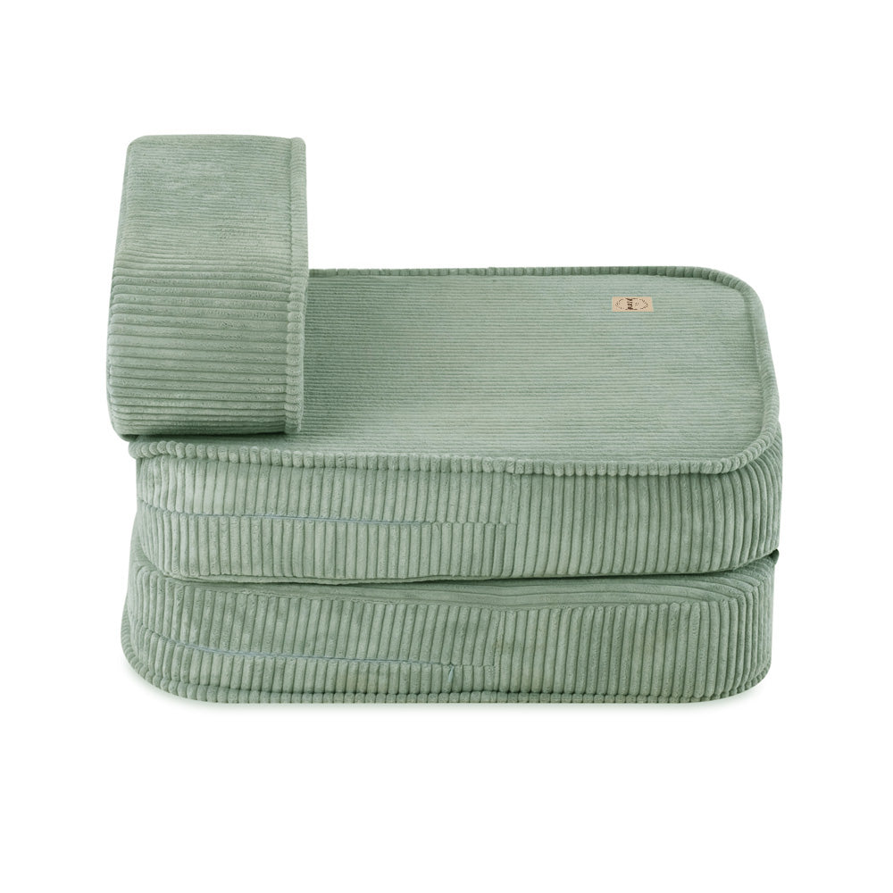 Išskleidžiamas krėslas Plush Nest 150×60×25 cm, žalia, premium velvetas