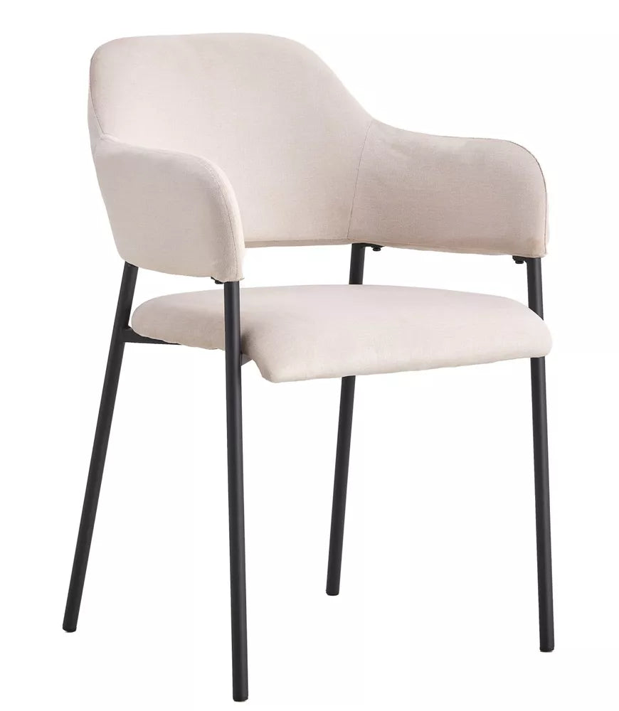 Apmokama kėdė su porankiais Azhai pilkai-smėlio spalvos