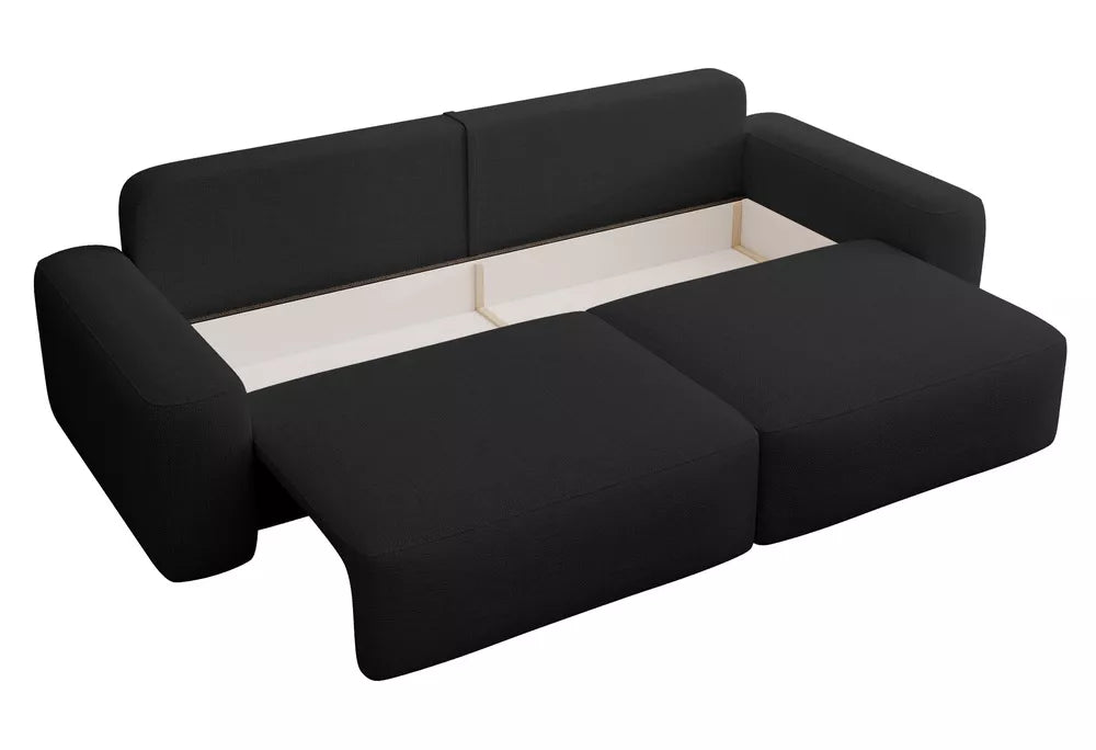 Trivietė sofa Carnos, juoda