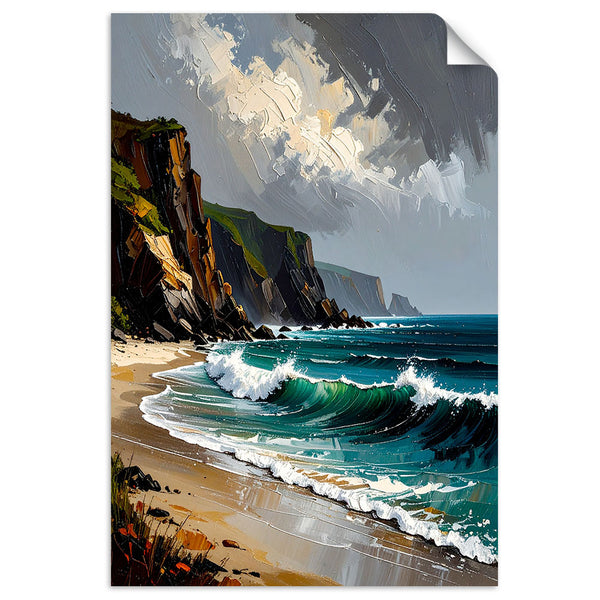 Lipni plakatas, Sea Beach Rocks Mountains