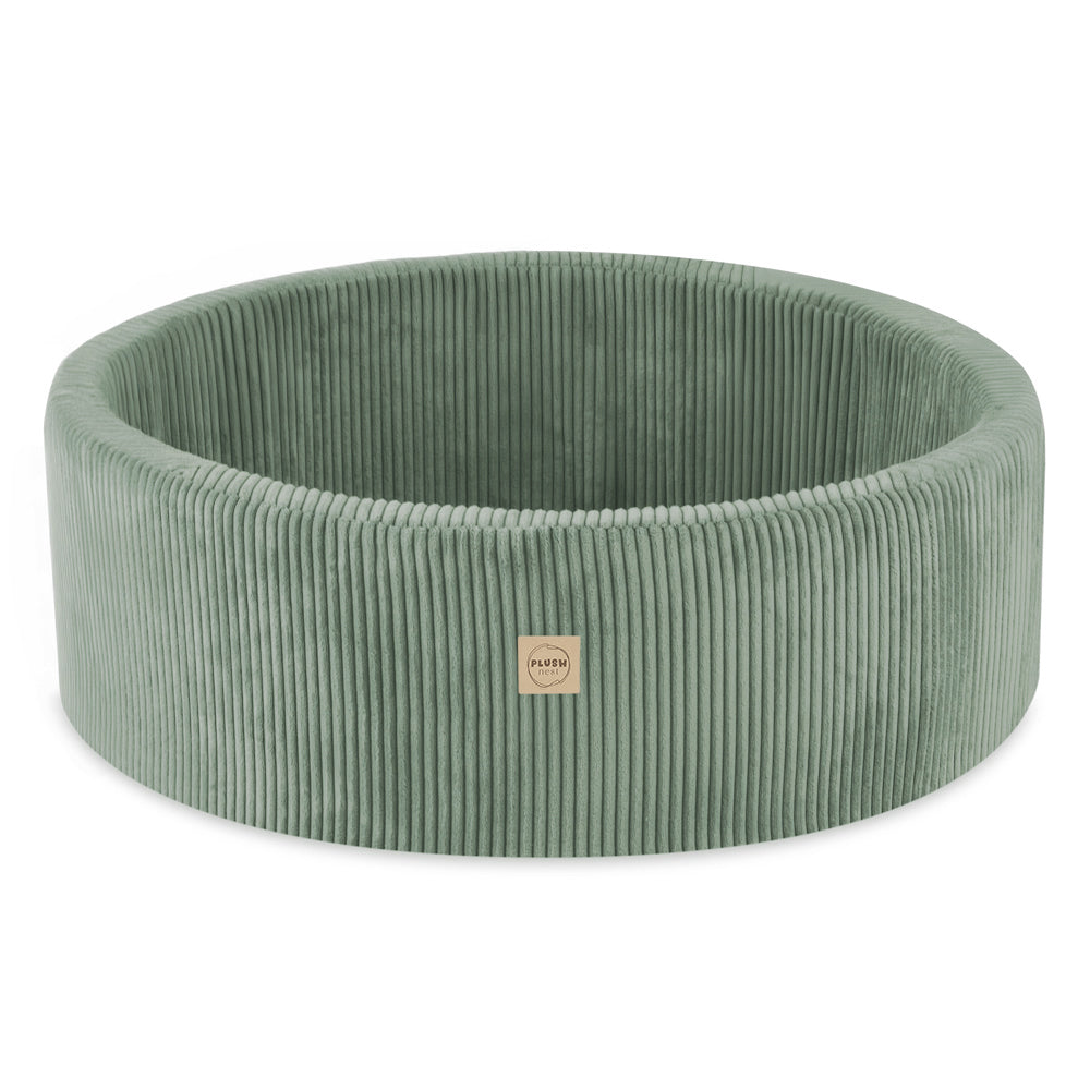 Kamuoliukų baseinas Plush Nest 90×30 cm, žalia, storas velvetas