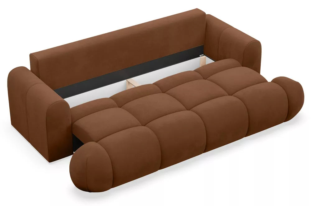 Trivietė išskleidžiama sofa Savoy, vario spalvos