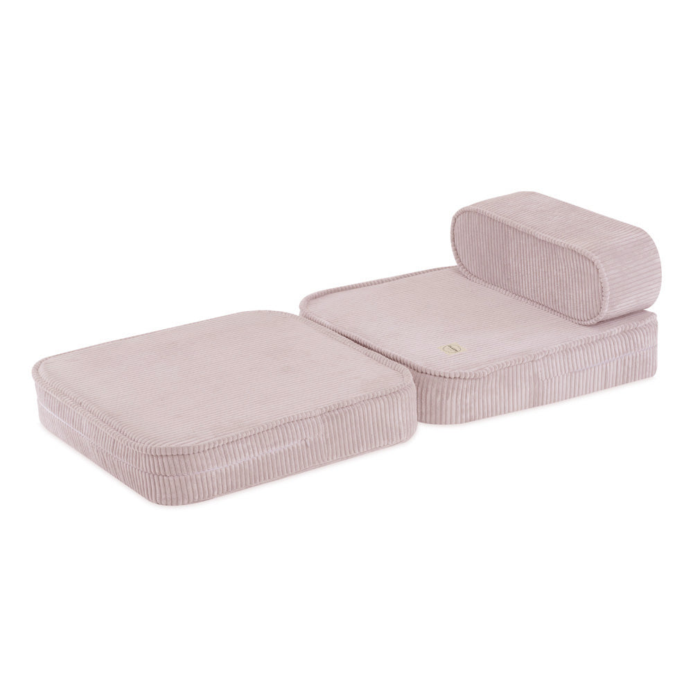 Išskleidžiamas krėslas Plush Nest 150×60×25 cm, šviesiai rožinė, premium velvetas