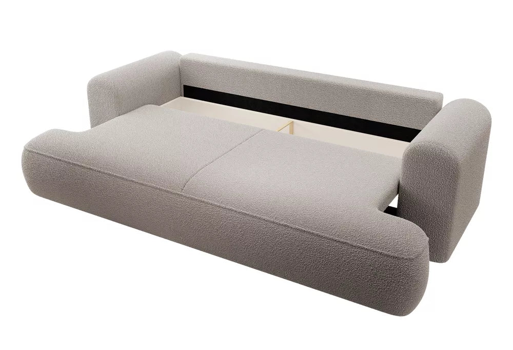 Trivietė sofa-lova Ovo, tamsiai smėlinė