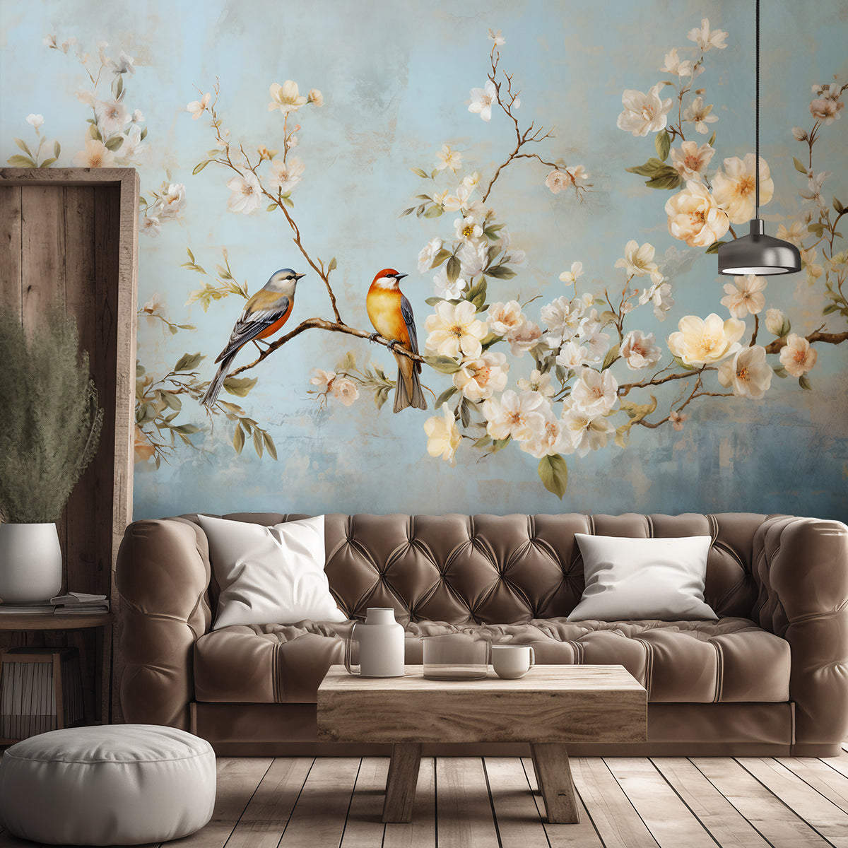 Fototapetai, Paukščiai ant šakos Chinoiserie