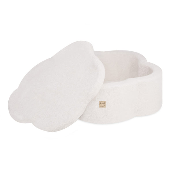Kamuoliukų baseinas Plush Nest 95×30 cm, kreminė, avikailio efekto, su kilimėliu