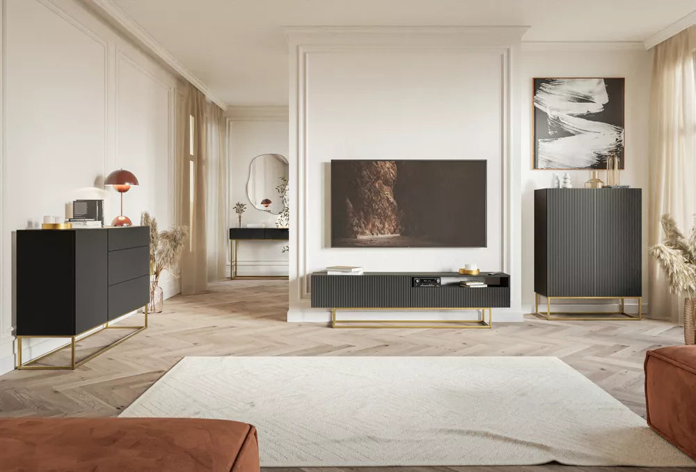 TV komoda Veldio, juoda