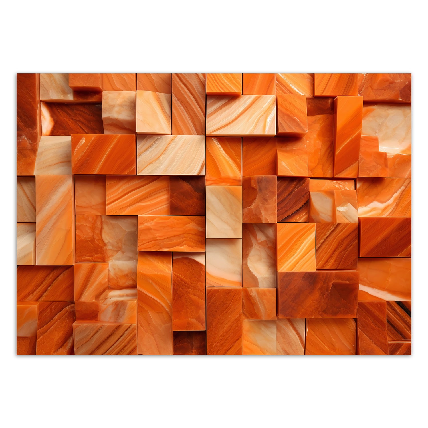 Fototapetai, Oranžinis kubas 3D