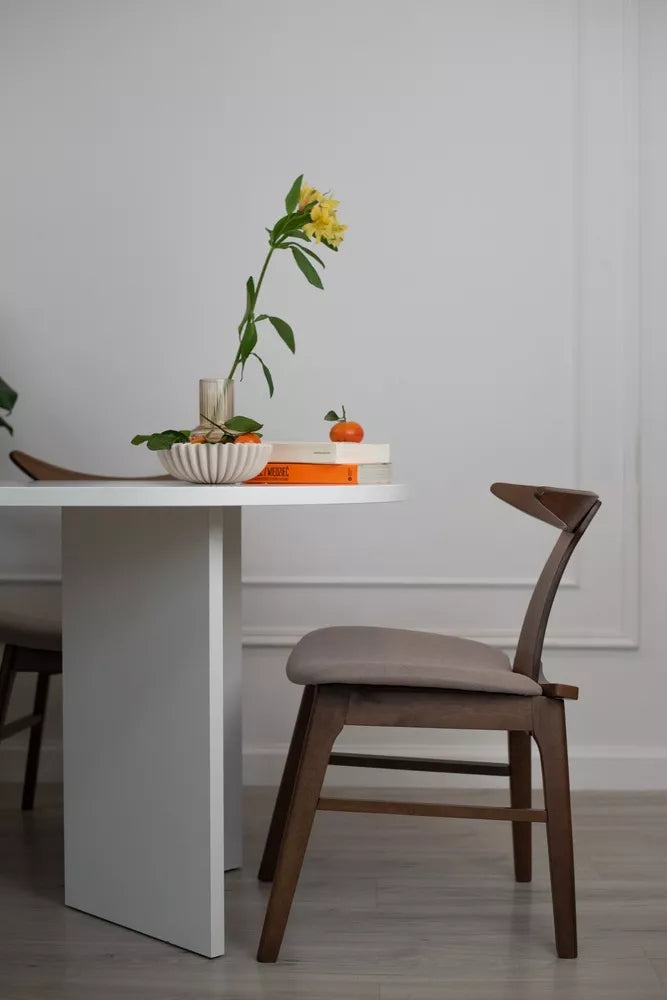 Stalas Ovo 204 cm baltas