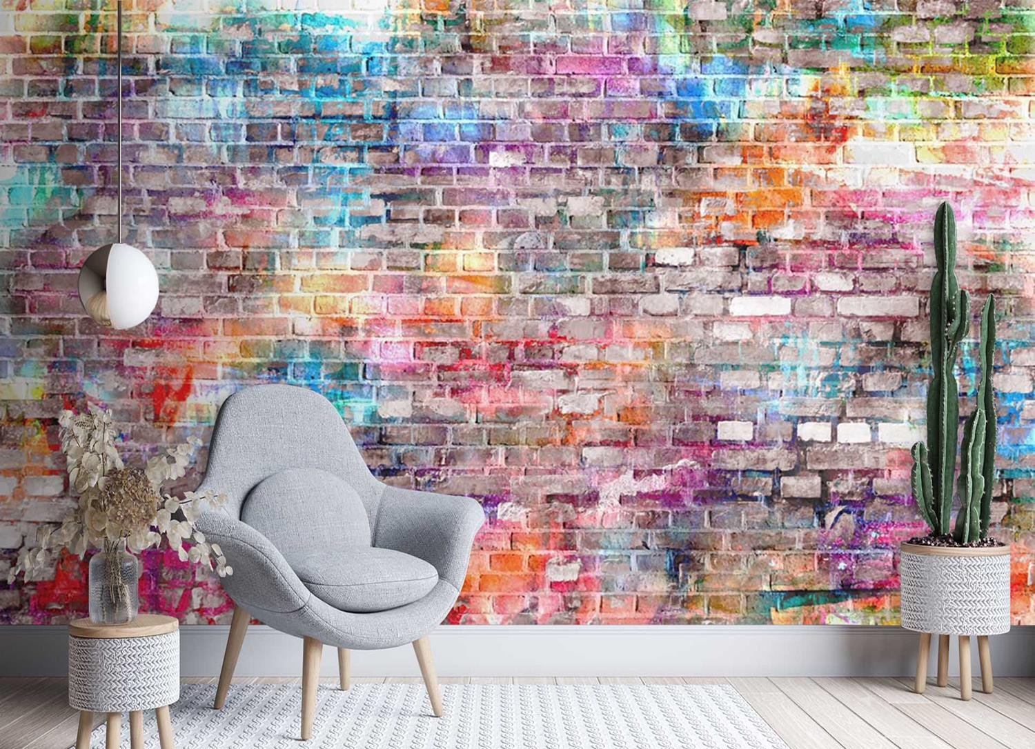 Fototapetai, Spalvinga plytų mūro siena