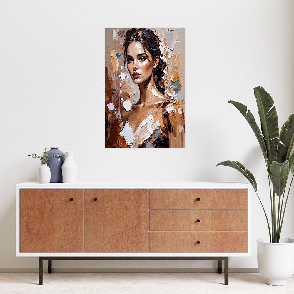 Klijuojamas plakatas, Glamour stiliaus moters portretas