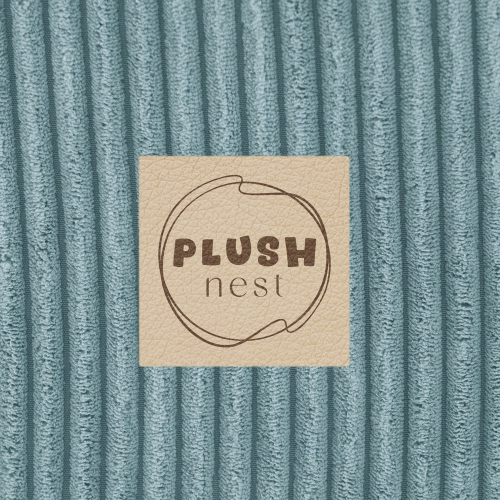 Kamuoliukų baseinas Plush Nest 90×30 cm, mėlyna, premium velvetas, 200 kamuoliukų