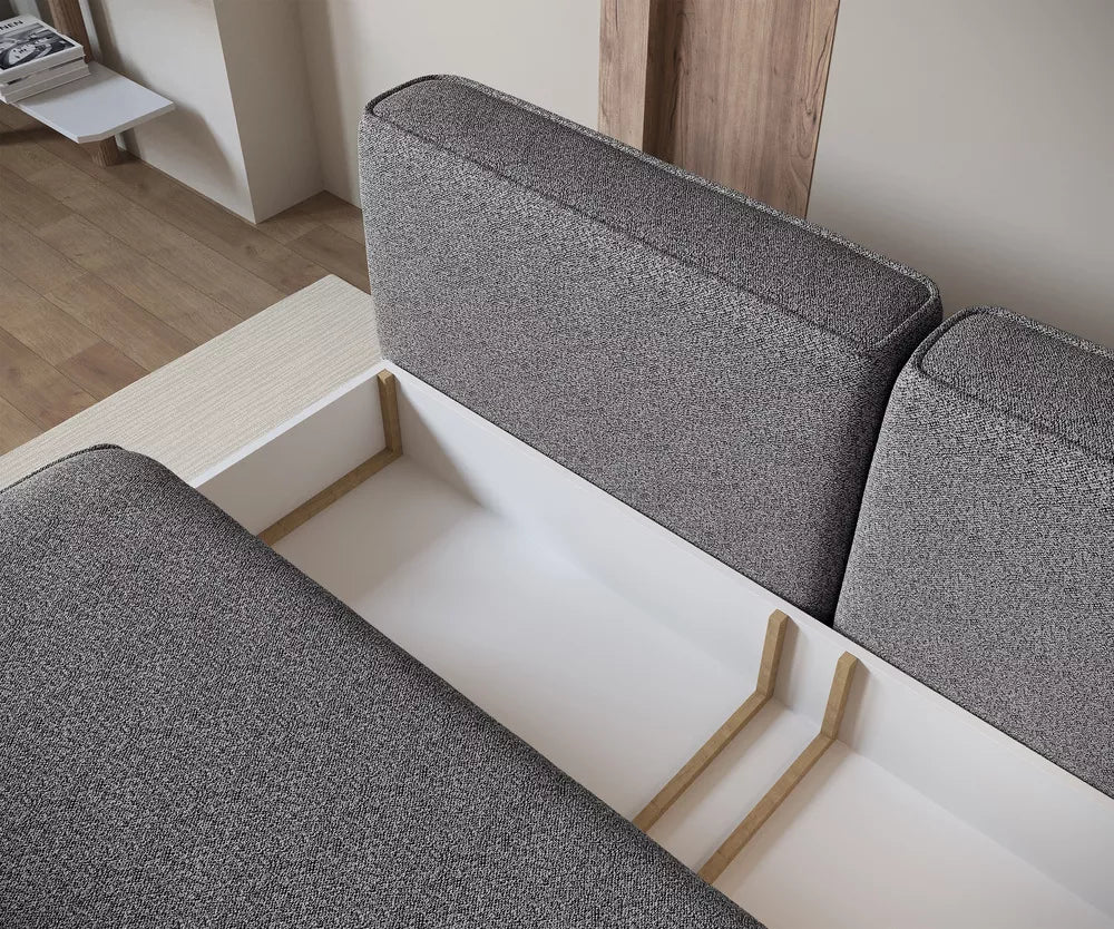 Trivietė sofa Leanno, pilka