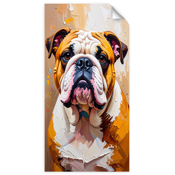 Lipni plakatas, Buldogas Šuo Animal Beige