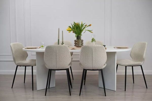 Stalas Ovo 204 cm baltas