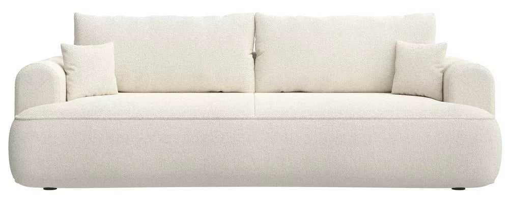 Trivietė sofa-lova Ovo, kreminė