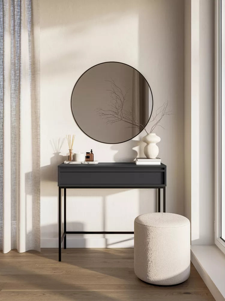 Konsolė Evo su stalčiumi ir rėmu 90 cm Juoda