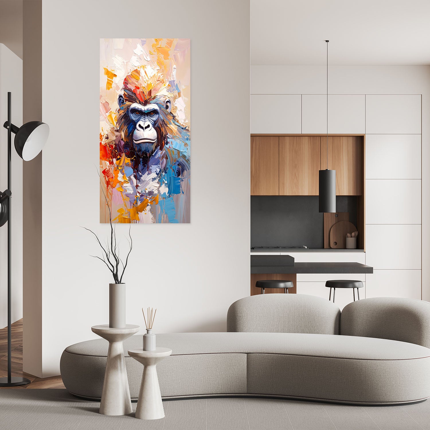 Klijuojamas plakatas, Spalvingi Gorilla abstraktūs dažai