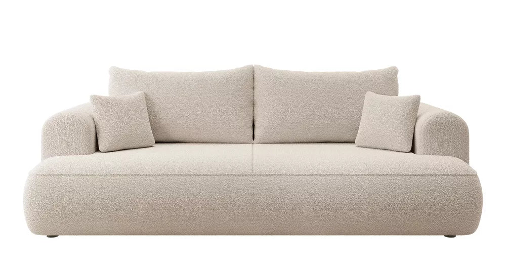 Trivietė sofa-lova Ovo, smėlinė
