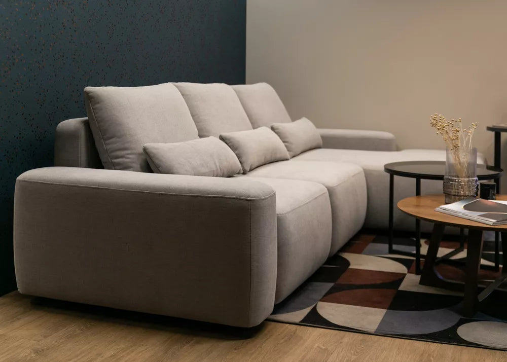 Dešininis kampas su miegojimo funkcija Carnos, pilkas