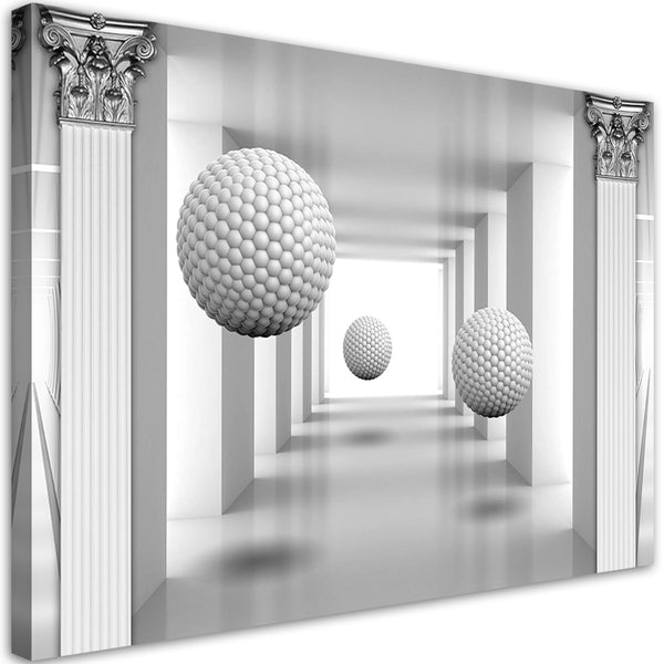 Paveikslas Ant Drobės, Rutuliai 3D geometrijos tunelyje