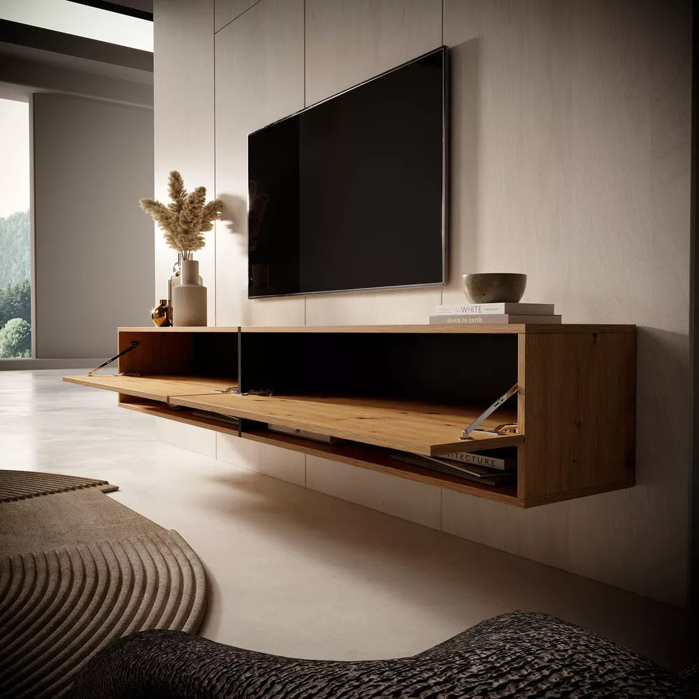 TV spintelė Mirrgo, artisan ąžuolo