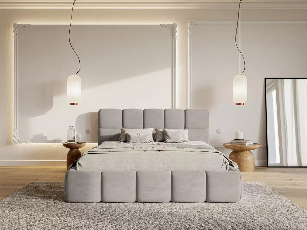 Lova Cloudy, šviesiai pilka, 160x200 cm