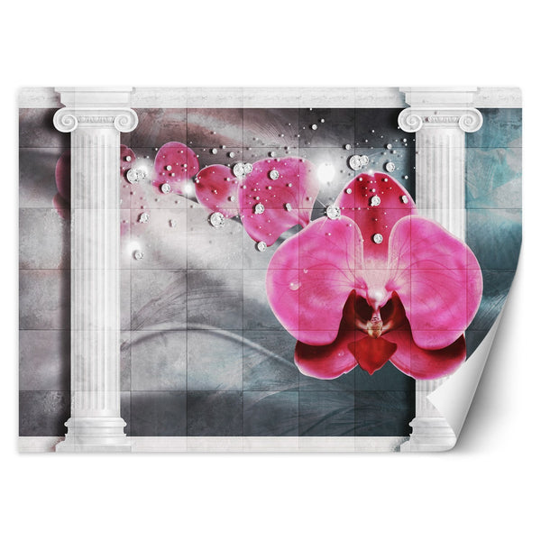 Fototapetai, Gėlės Orchidėja 3D kolonos
