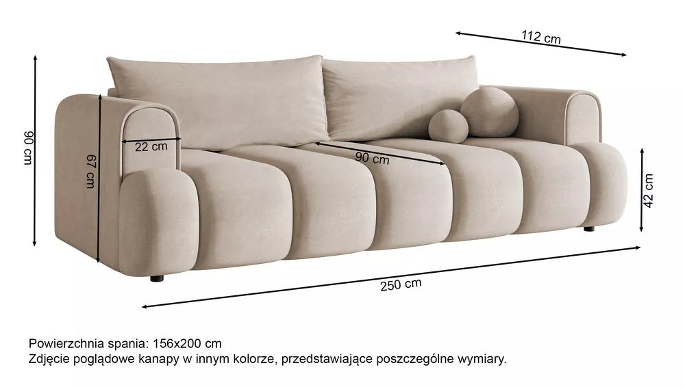 Trivietė sofa Dandelino, šviesiai pilka