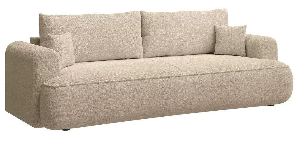 Trivietė sofa-lova Ovo, šviesiai smėlinė
