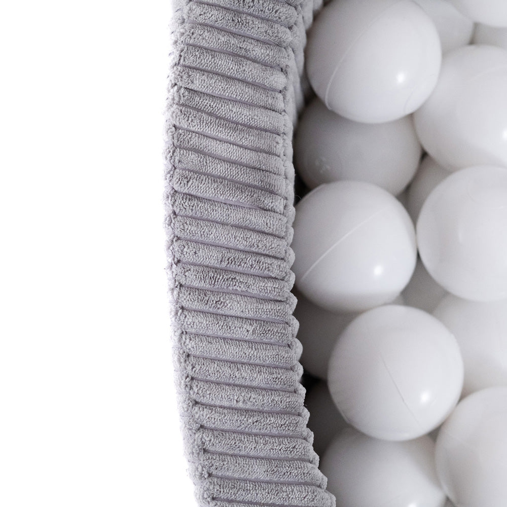 Kamuoliukų baseinas Plush Nest 90×30 cm, pilka, storas velvetas