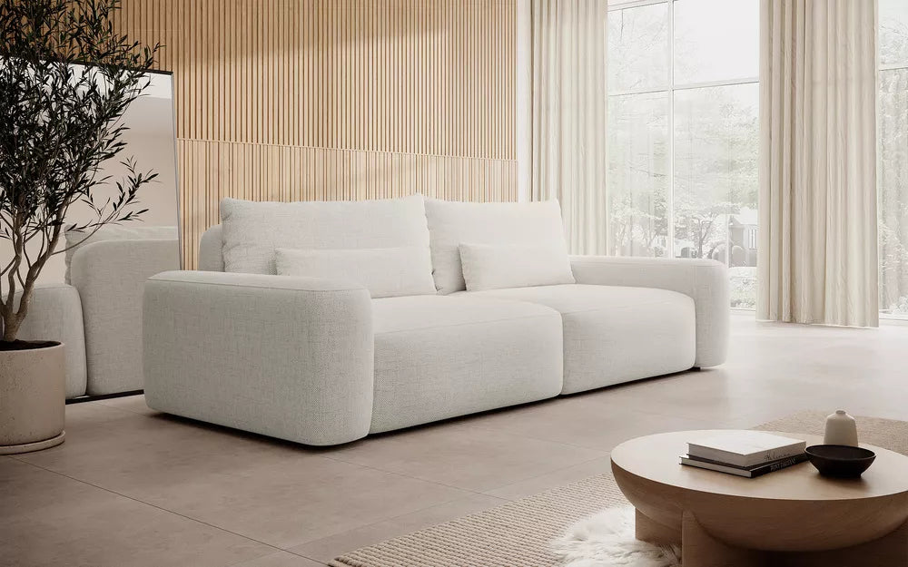 Trivietė sofa Carnos, kreminė