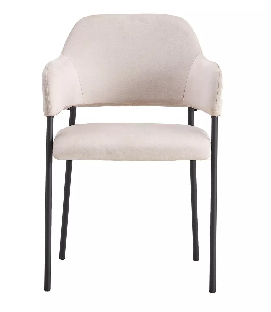 Apmokama kėdė su porankiais Azhai pilkai-smėlio spalvos