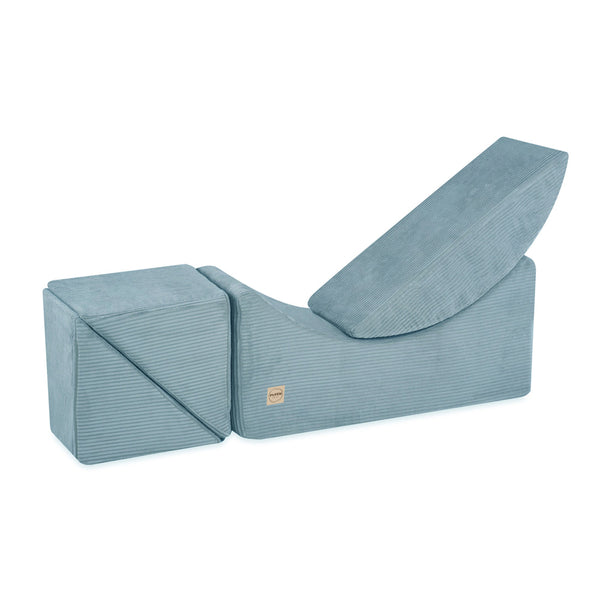 Išskleidžiamas Šezlongas Plush Nest 145×35×45 cm, mėlyna, velvetas