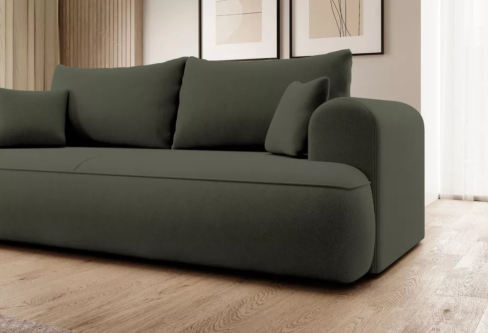 Trivietė sofa Ovo, alyvuogių spalvos